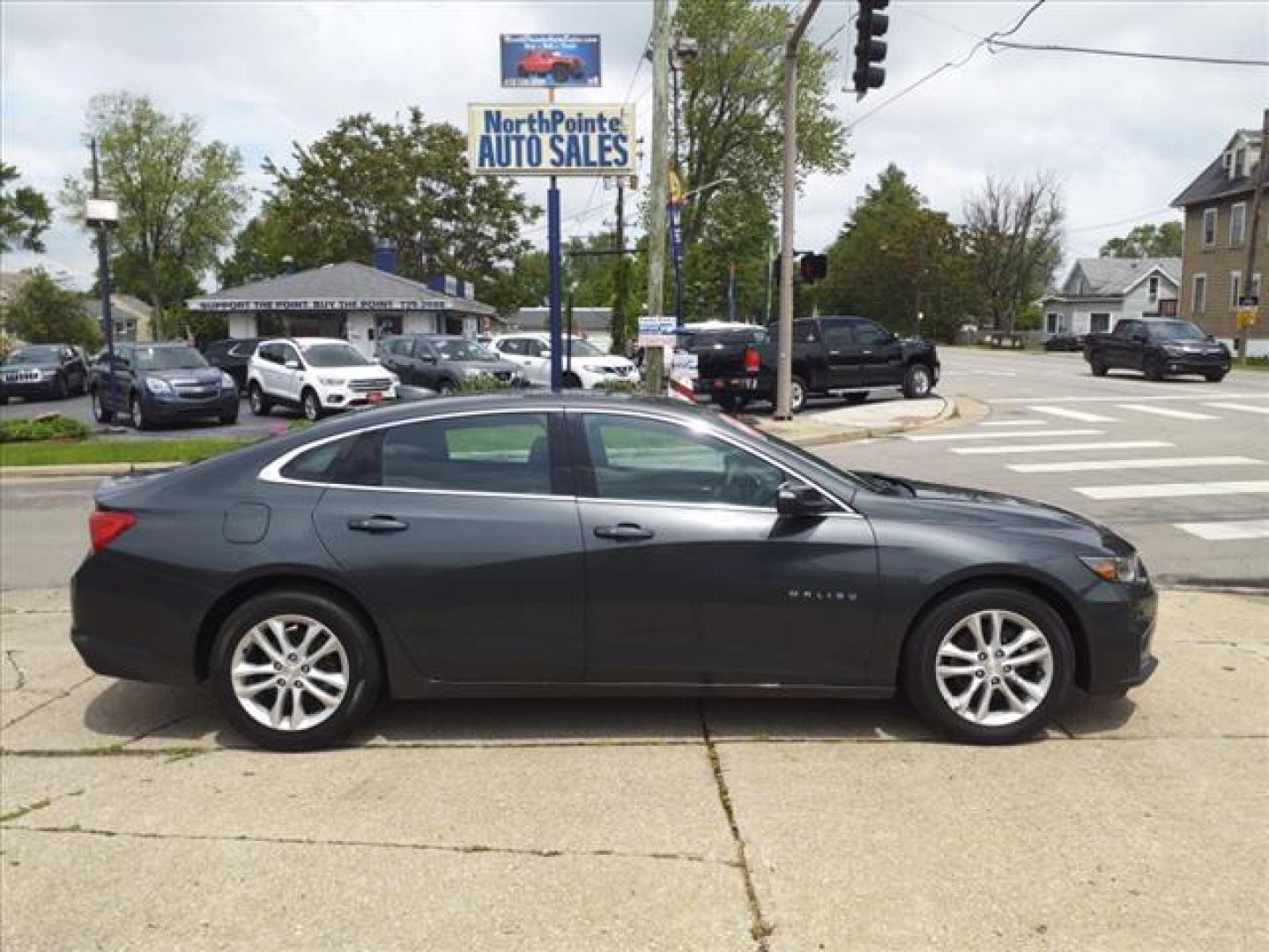 2017 Nightfall Gray Metallic Chevrolet Malibu LT (1G1ZE5ST1HF) with an 1.5L Ecotec 1.5L Turbo I4 160hp 184ft. lbs. Direct Injection engine, 6-Speed Shiftable Automatic transmission, located at 5505 N. Summit St., Toledo, OH, 43611, (419) 729-2688, 41.654953, -83.530014 - Photo#0