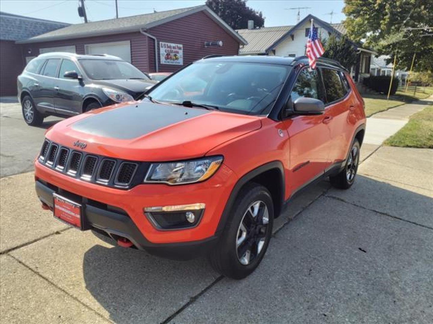 2018 Spitfire Orange Clear Coat Jeep Compass 4x4 Trailhawk (3C4NJDDB4JT) with an 2.4L Tigershark 2.4L I4 180hp 175ft. lbs. Sequential Multiport Fuel Injection engine, 9-Speed Shiftable Automatic transmission, located at 5505 N. Summit St., Toledo, OH, 43611, (419) 729-2688, 41.654953, -83.530014 - Photo#20